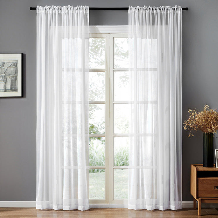 Modern And Simple Pure Color Cotton Linen Light Curtain