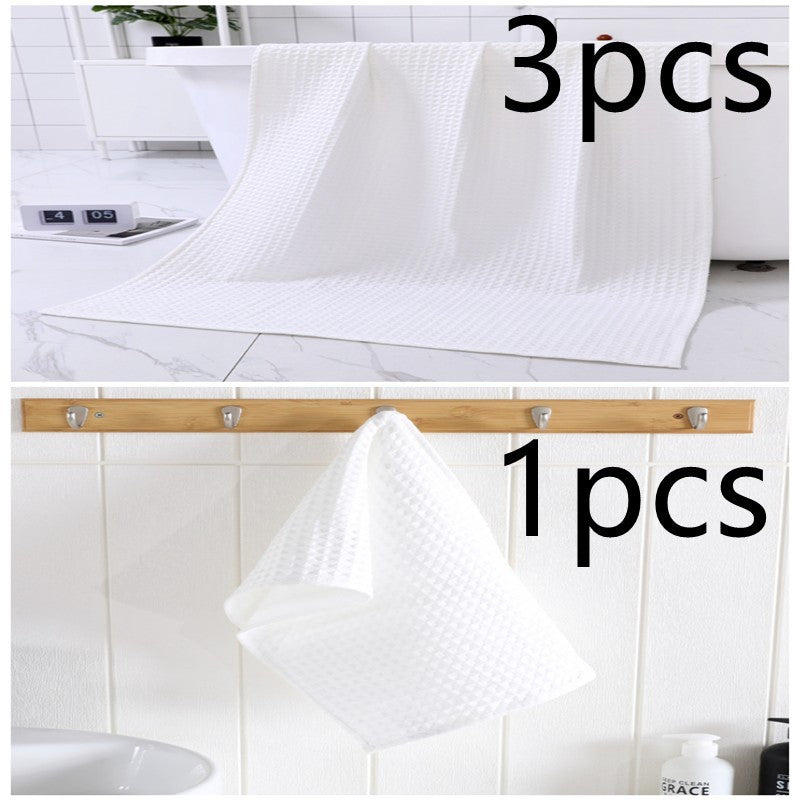 Luxurious Water-absorbing Quick-drying Pure Cotton Waffle Bath Towel