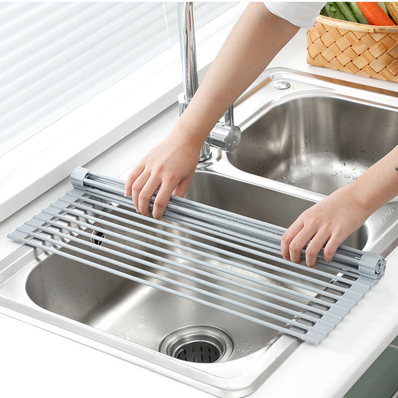 Sink Bowl Rack Stainless Steel Foldable Kitchen Dish Organizer