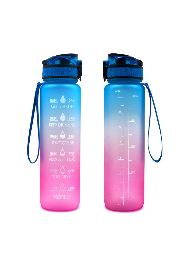 Transparent Flask Water Bottle 1000ml Kawaii BPA-Free Sports Infuser