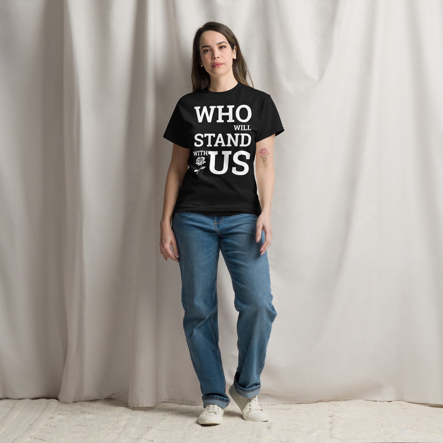 Who will Stand with US - PoliTee - white print - Killer Products