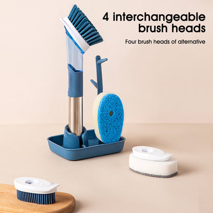 SmartClean Long Handle Dish Brush with Soap Dispenser