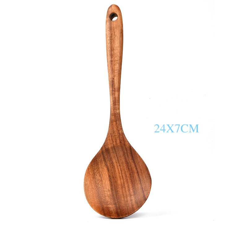 Teak Wood Kitchen Tool Set: Spoons & Spatulas