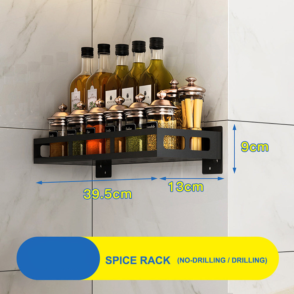 Sleek Steel Wall Shelf - Modern Kitchen Storage Solution