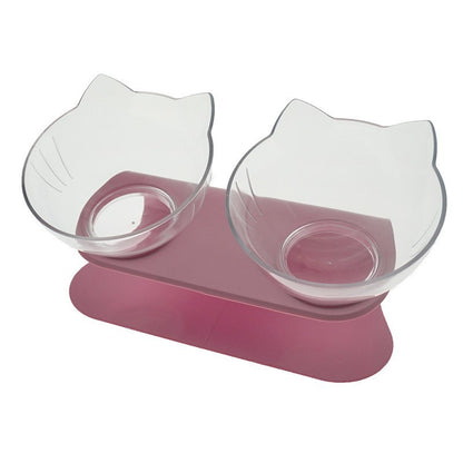 Cat Double Bowl: Protects Cervical Vertebra, Elevates Feeding Comfort