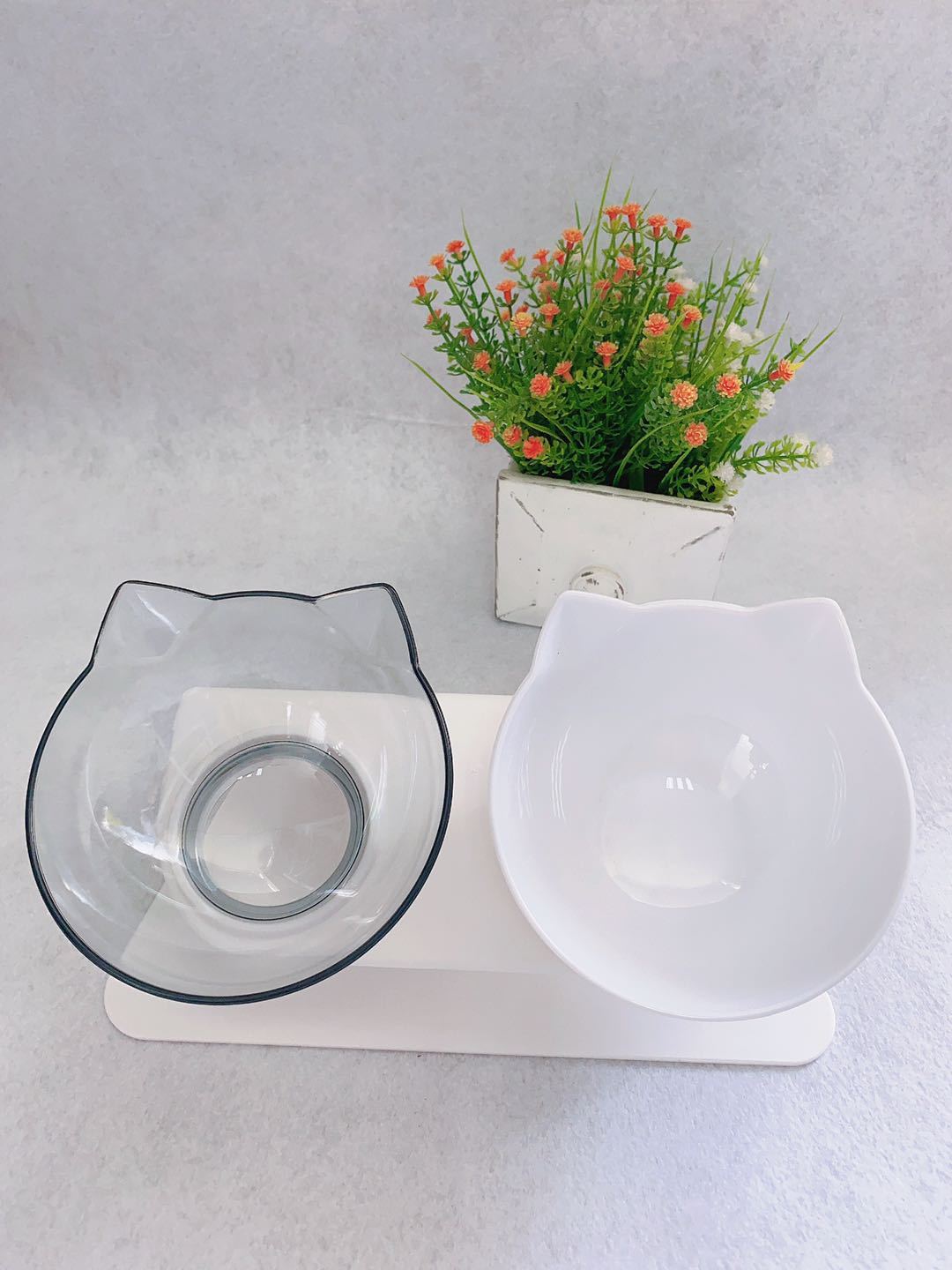 Cat Double Bowl: Protects Cervical Vertebra, Elevates Feeding Comfort