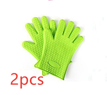 Silicone BBQ & Oven Mitts - Heat Resistant Gloves