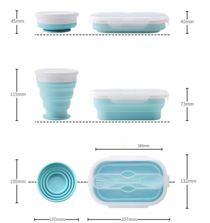 Space-Saving Portable Foldable Silicone Lunch Box for Modern Living
