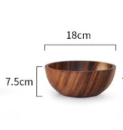 Natural Wooden Bowl: Elegant Kitchen & Restaurant Food Container