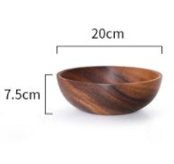 Natural Wooden Bowl: Elegant Kitchen & Restaurant Food Container