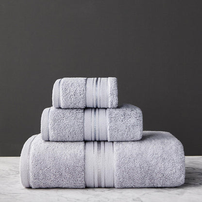 Luxury Pure Color Thick Cotton Bath Towel Set Collection