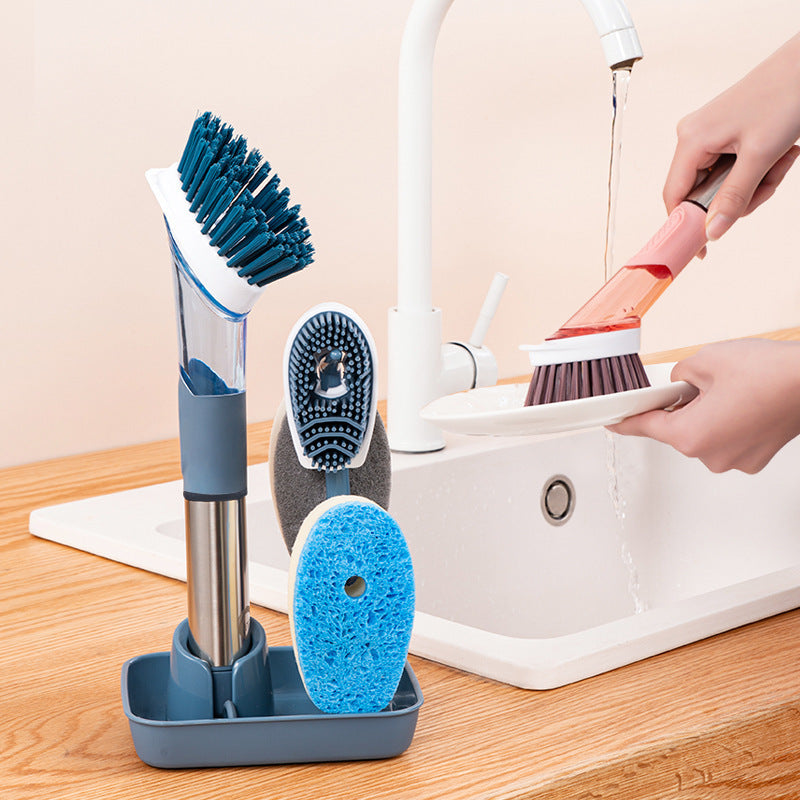 SmartClean Long Handle Dish Brush with Soap Dispenser