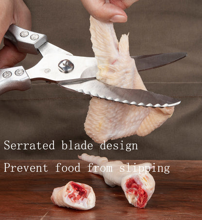 Versatile Stainless Steel Kitchen Scissors & Cleaver