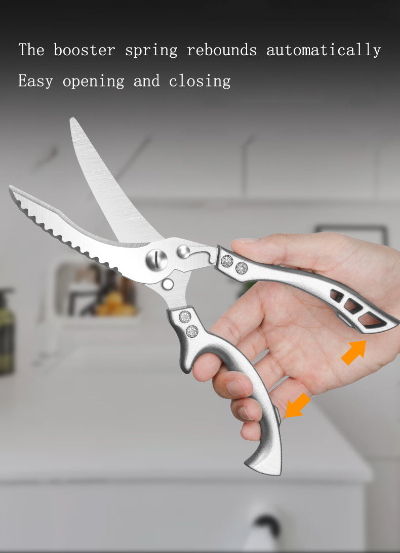 Versatile Stainless Steel Kitchen Scissors & Cleaver