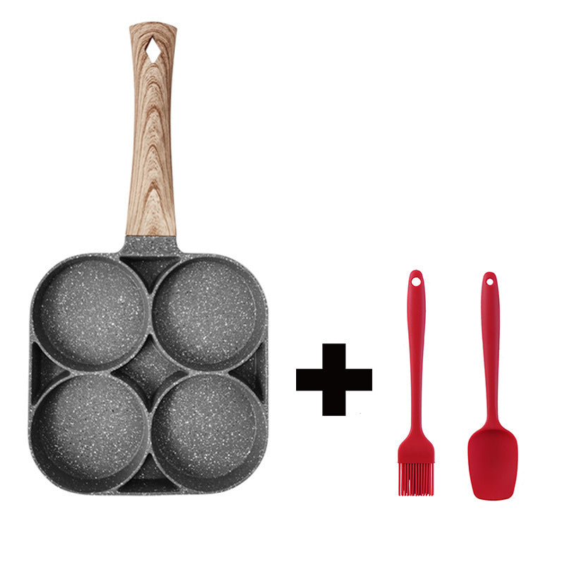 Versatile Non-Stick 4-Hole Pan for Breakfast & Burgers