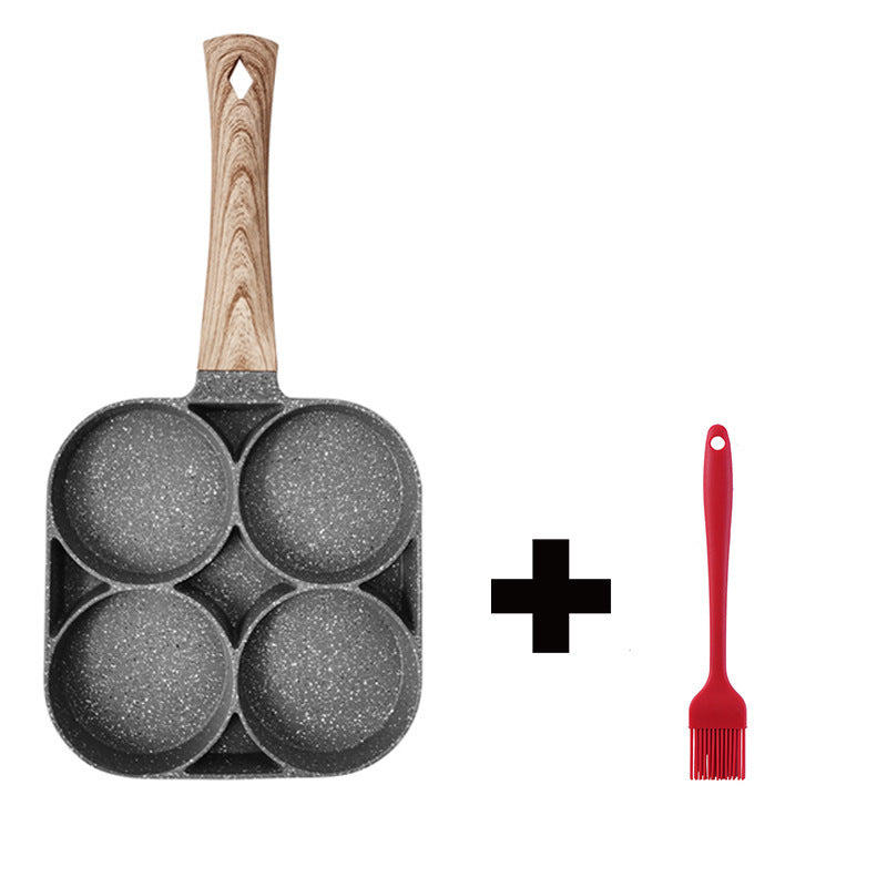 Versatile Non-Stick 4-Hole Pan for Breakfast & Burgers