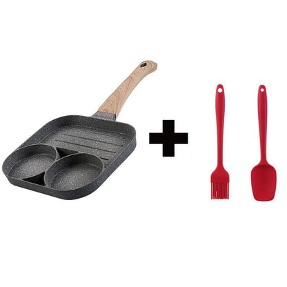 Versatile Non-Stick 4-Hole Pan for Breakfast & Burgers