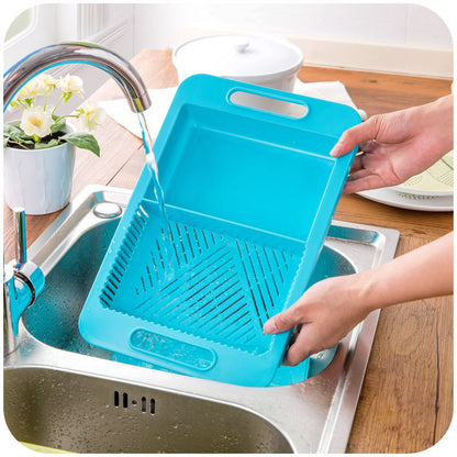 Multifunction Kitchen Chopping Blocks with Drain Basket Board