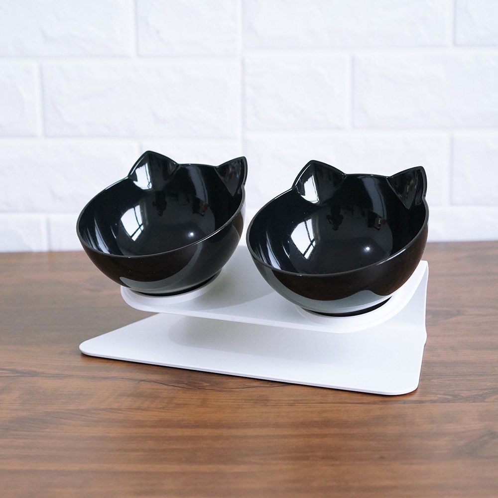 Cat Double Bowl: Protects Cervical Vertebra, Elevates Feeding Comfort