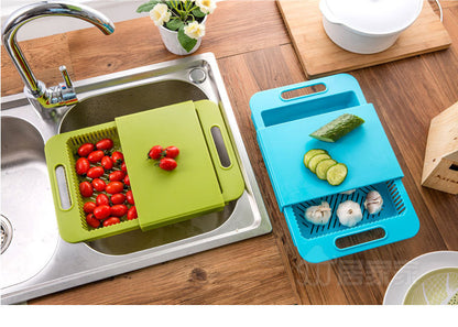 Multifunction Kitchen Chopping Blocks with Drain Basket Board