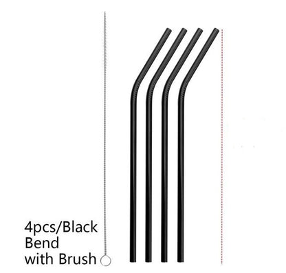 Vibrant Eco-Friendly Stainless Steel Straws Set