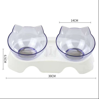 Cat Double Bowl: Protects Cervical Vertebra, Elevates Feeding Comfort