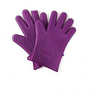 Silicone BBQ & Oven Mitts - Heat Resistant Gloves