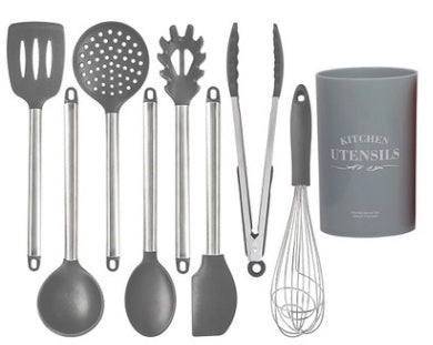 Silicone Utensil Set: Modern 9-Piece Kitchen Kit