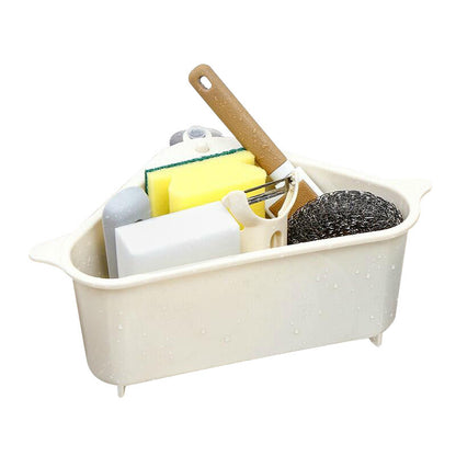 Tri-Storage Sink Rack: Ventilated Sponge Organizer