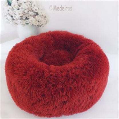 Cozy Cat Sleeping Bed: Plush Round Winter Nest Mattress