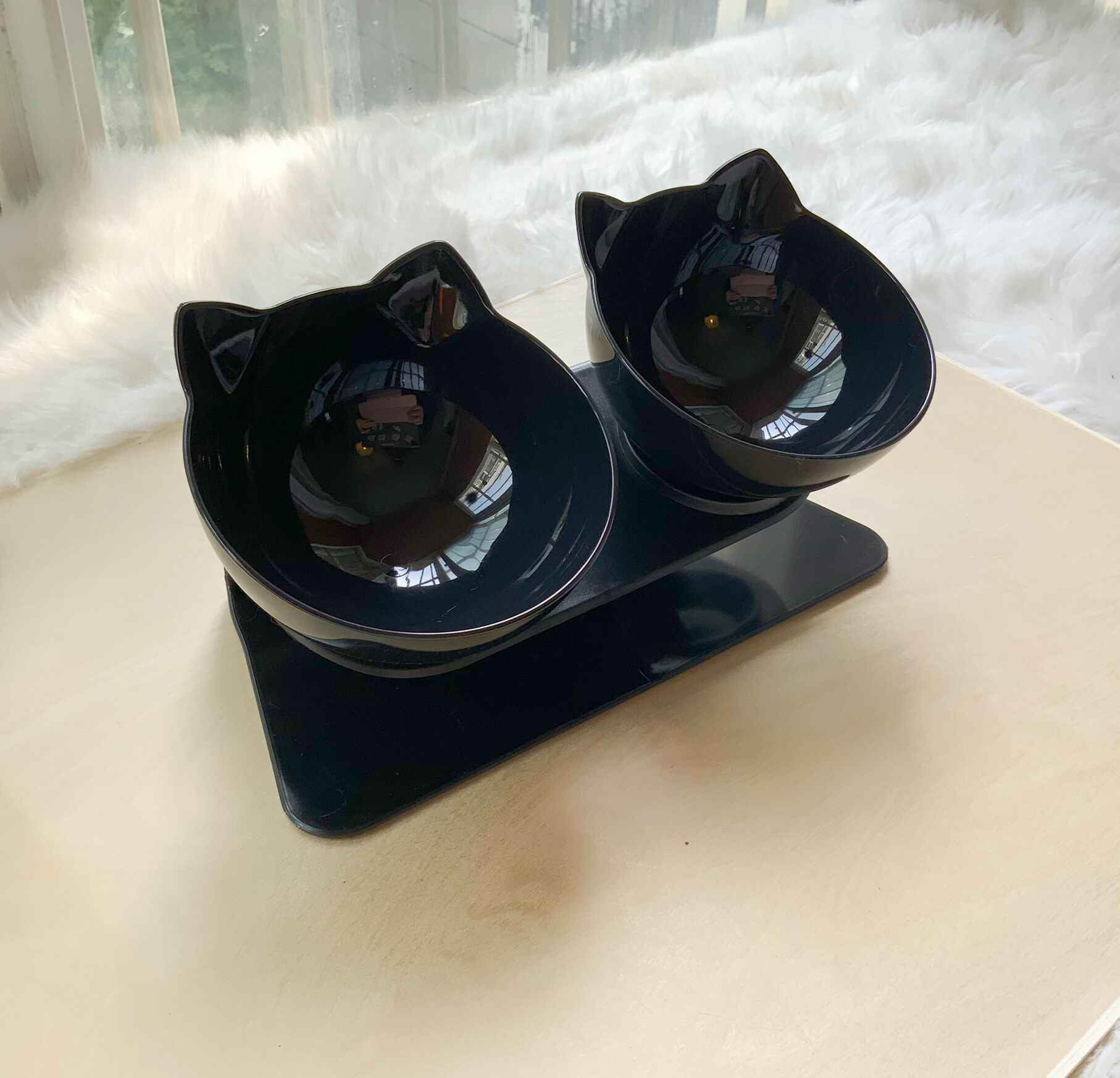 Cat Double Bowl: Protects Cervical Vertebra, Elevates Feeding Comfort - Killer Products