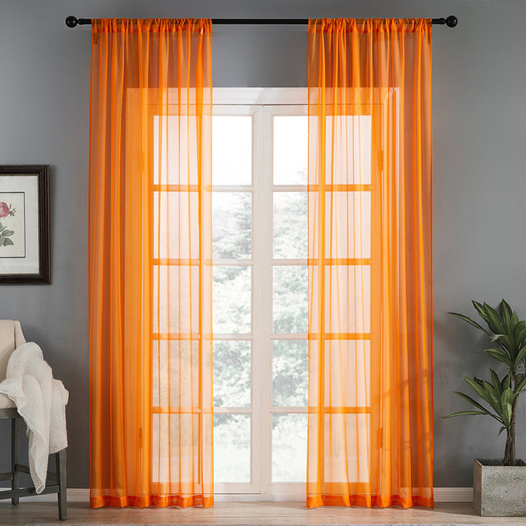 Pure Color Cotton-Linen Vertical Curtain