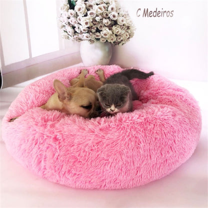 Cozy Cat Sleeping Bed: Plush Round Winter Nest Mattress