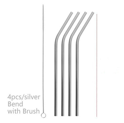 Vibrant Eco-Friendly Stainless Steel Straws Set