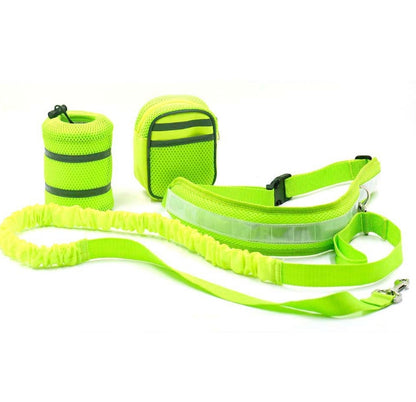 Adjustable Hands Free Dog Leash with Waist Bag and Pouch