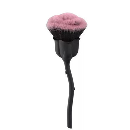 Luxurious Rose Face Powder Makeup Brush with Elegant Pink Handle