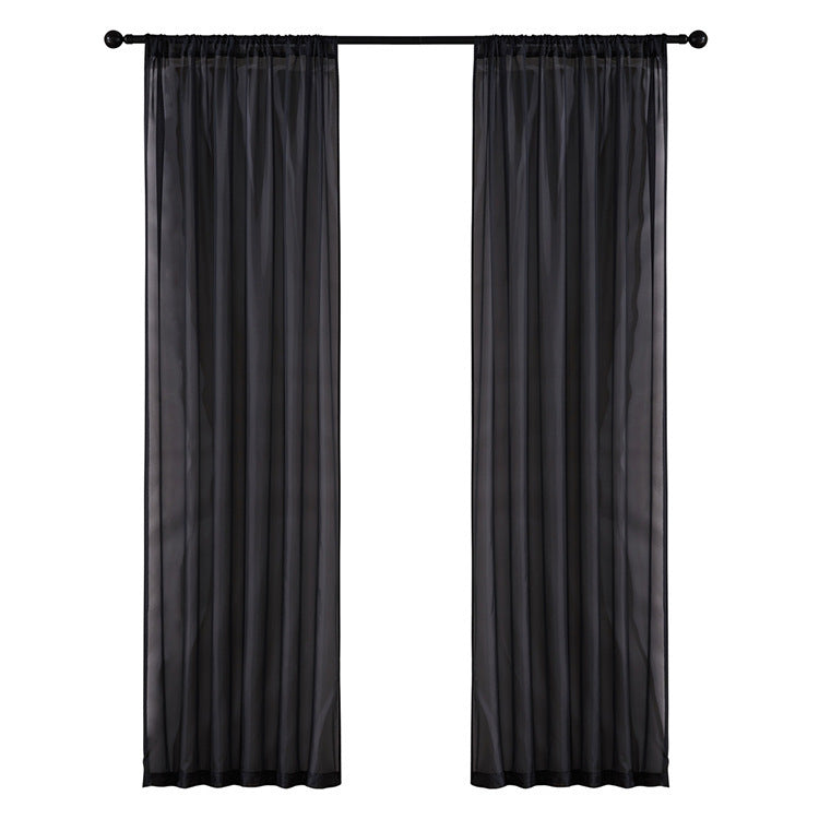 Pure Color Cotton-Linen Vertical Curtain