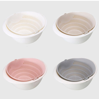 Dual-Layer Drain Basket for Fruits & Veggies