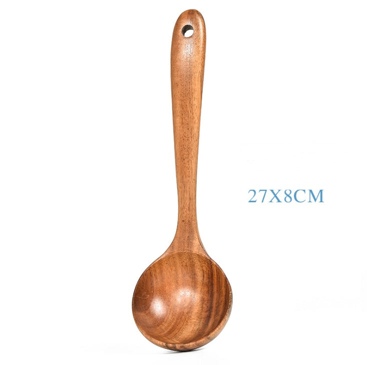 Teak Wood Kitchen Tool Set: Spoons & Spatulas