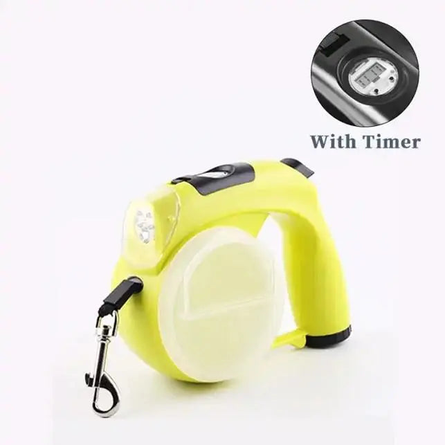 5 In 1 Multifunctional Dog Leash And Collar Custom Waterproof Automatic Led Retractable Dog Leash and Poop Bag  Killer Products