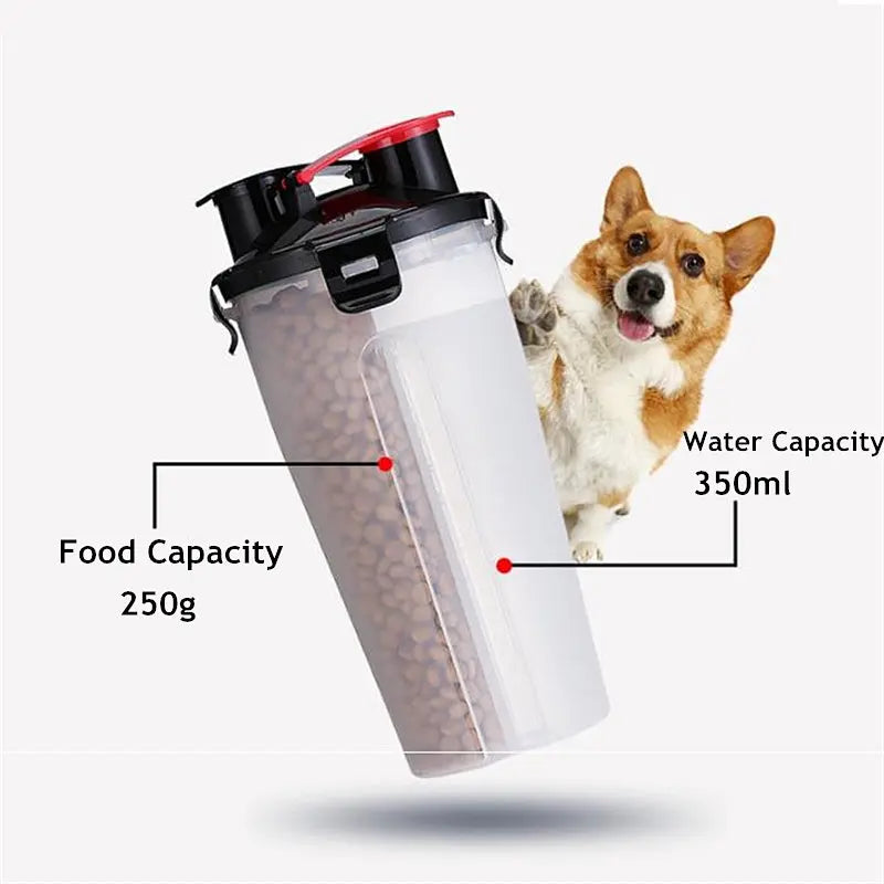 Pets Go Out Dual Water Food Cup Portable Drinking Water Bottle Kettle Plus Folding Dog Food Bowl Outdoor Accompanying Water Cup Bowl  Killer Products