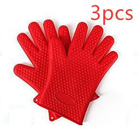 Silicone BBQ & Oven Mitts - Heat Resistant Gloves