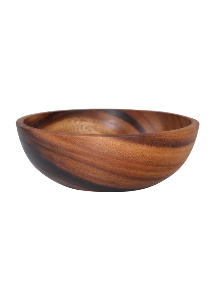 Natural Wooden Bowl: Elegant Kitchen & Restaurant Food Container