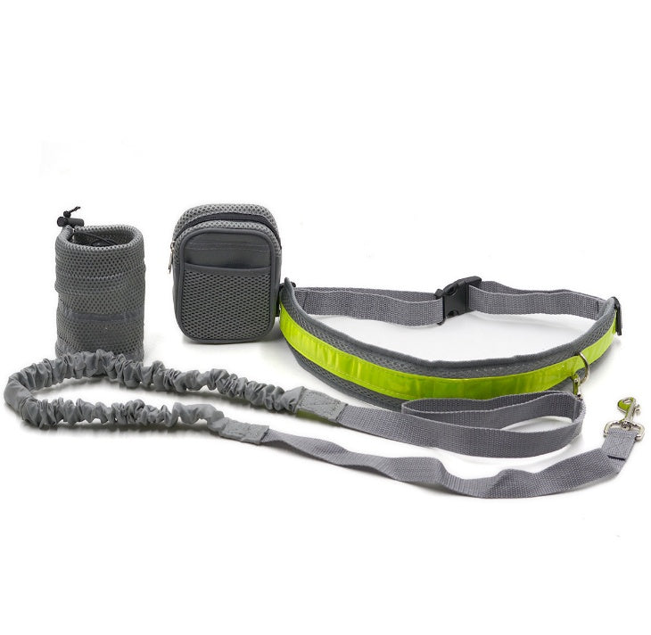 Adjustable Hands Free Dog Leash with Waist Bag and Pouch