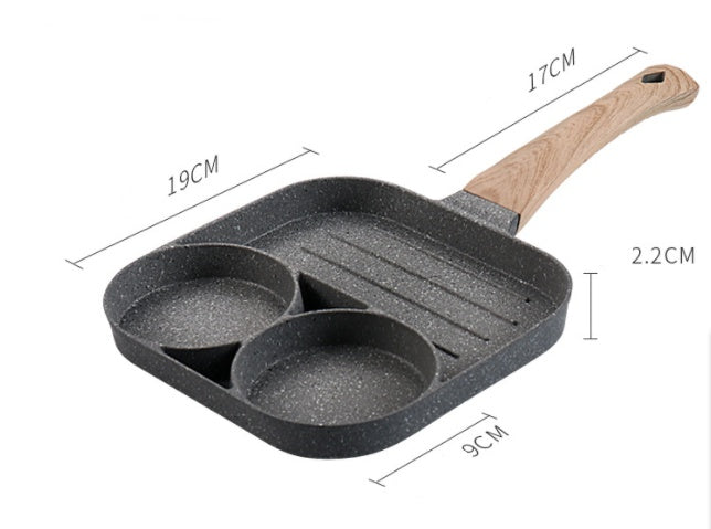 Versatile Non-Stick 4-Hole Pan for Breakfast & Burgers