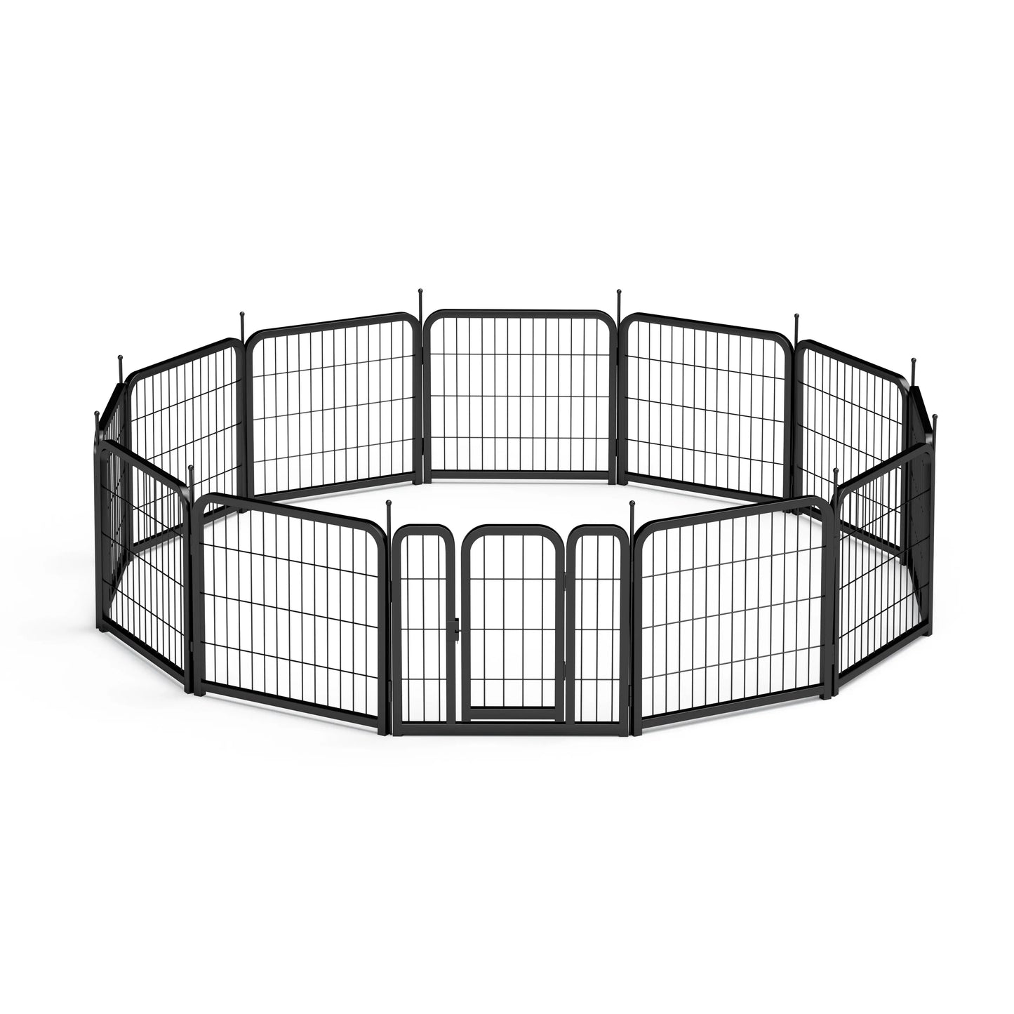 Outdoor 12 piece dog fence, 24 inch portable indoor game fence for small dog pets. Black, 22.2 inches wide x 23.6 inches high.  Killer Products