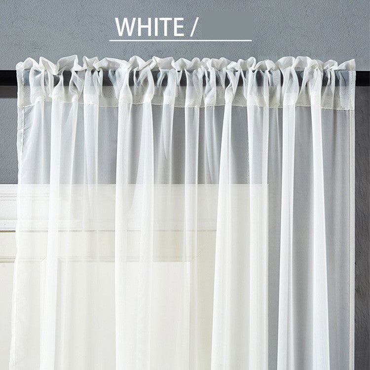 Pure Color Cotton-Linen Vertical Curtain