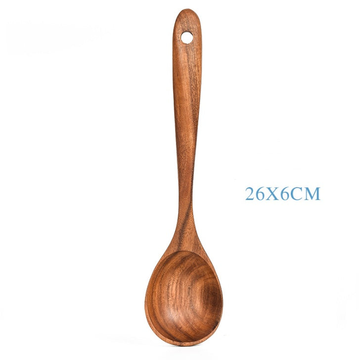 Teak Wood Kitchen Tool Set: Spoons & Spatulas