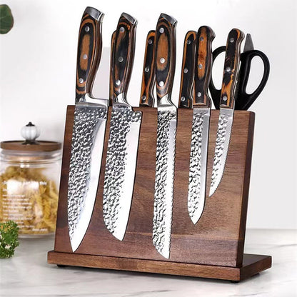 Magnetic Wood Knife Rack - Stylish Kitchen Organizer