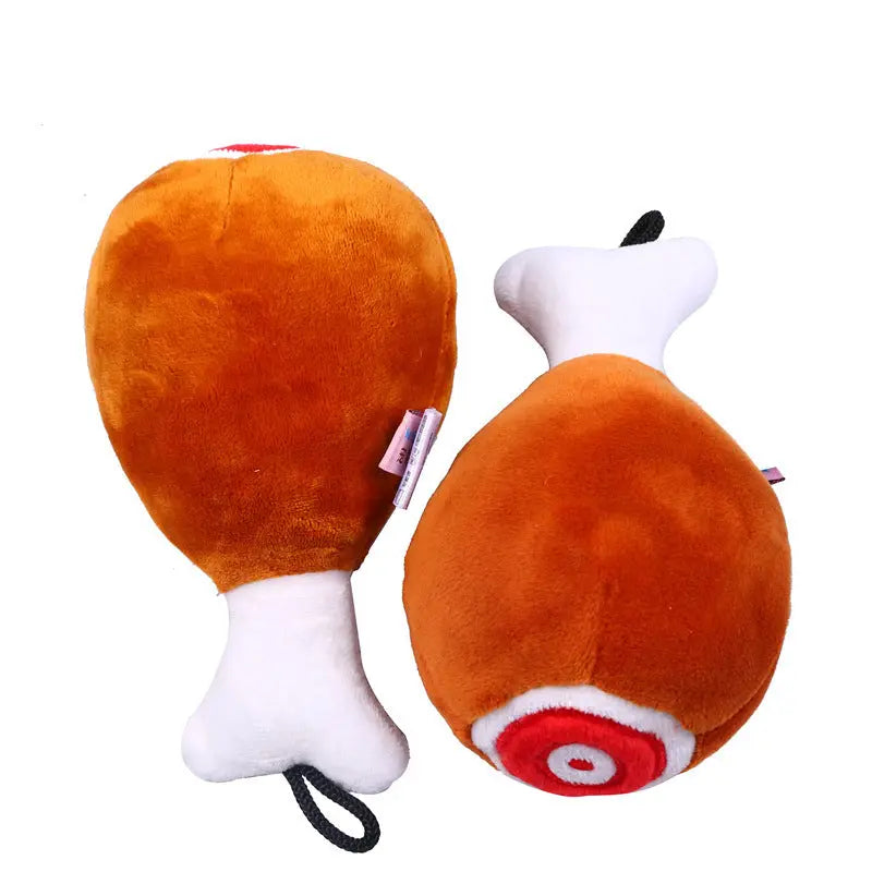 Pet Toy Big Chicken Leg Toy Bite-Resistant Sound Plush Toy Teddy Dog Toy  Killer Products